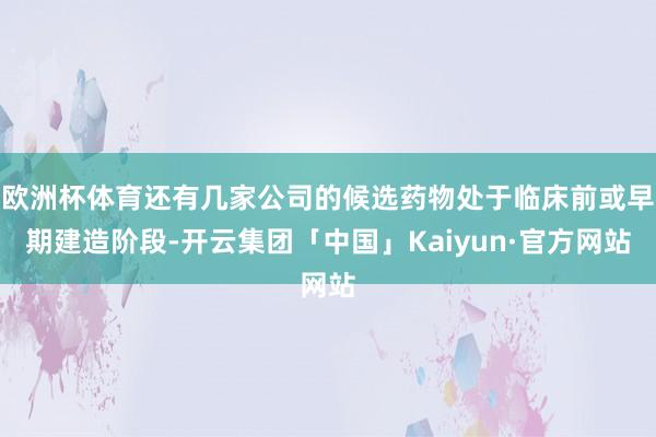 欧洲杯体育还有几家公司的候选药物处于临床前或早期建造阶段-开云集团「中国」Kaiyun·官方网站