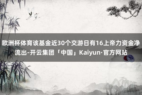 欧洲杯体育该基金近30个交游日有16上帝力资金净流出-开云集团「中国」Kaiyun·官方网站