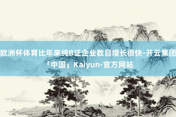 欧洲杯体育比年来纯B证企业数目增长很快-开云集团「中国」Kaiyun·官方网站